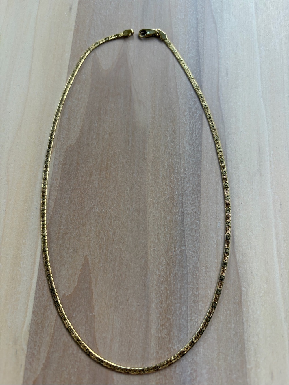 Vintage 14K Gold Textured Chain Necklace – 585 – 8.35 g